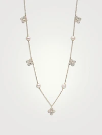 Petal 18K Gold Akoya Pearl And Diamond Necklace