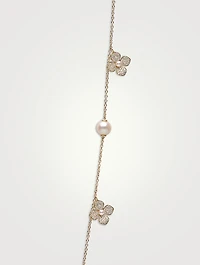 Petal 18K Gold Akoya Pearl And Diamond Necklace