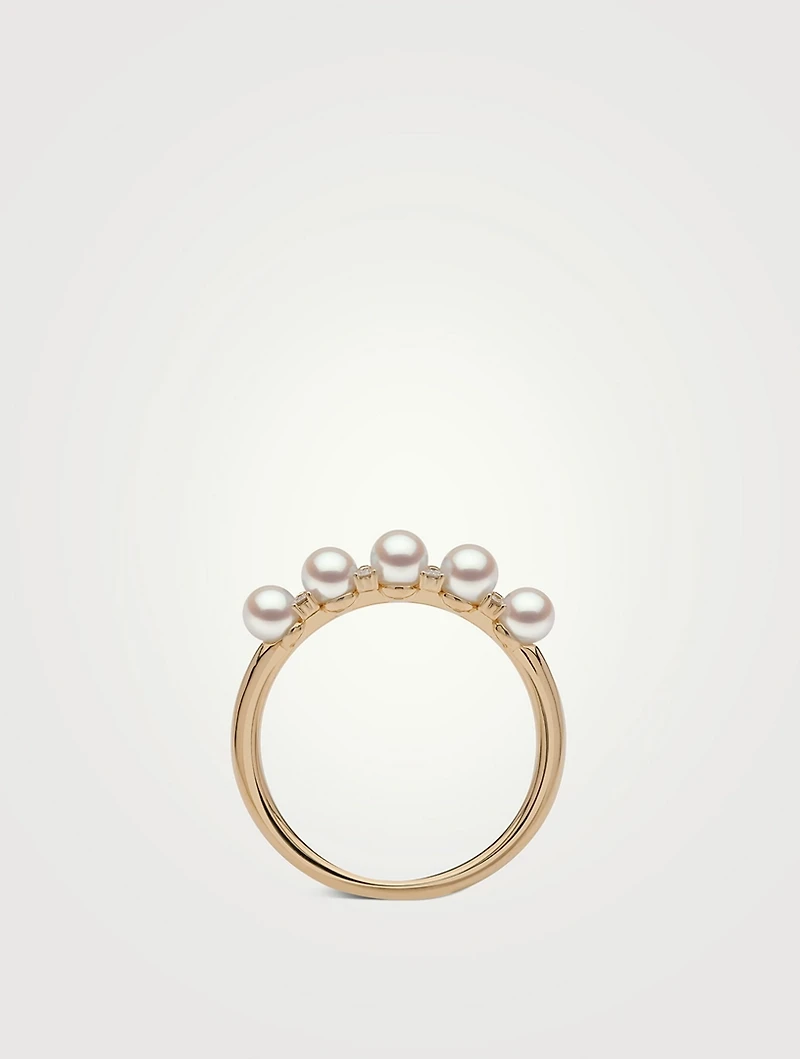 Eclipse 18K Gold Akoya Pearl And Diamond Ring