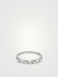 Eclipse 18K Gold Akoya Pearl And Diamond Ring
