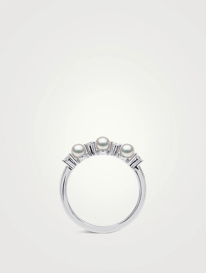 Eclipse 18K Gold Akoya Pearl And Diamond Ring