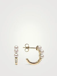 Eclipse 18K Gold Akoya Pearl And Diamond Earrings