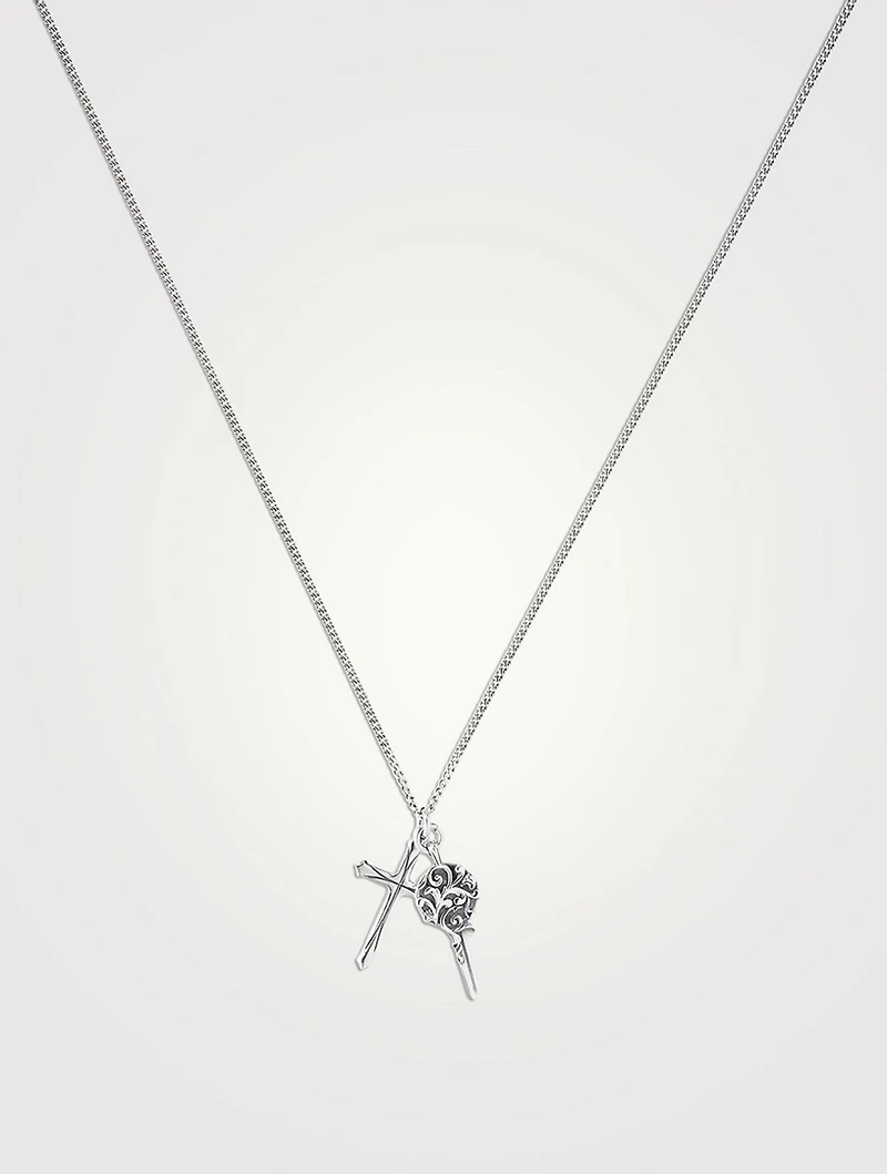 Arabesque Key And Cross Necklace