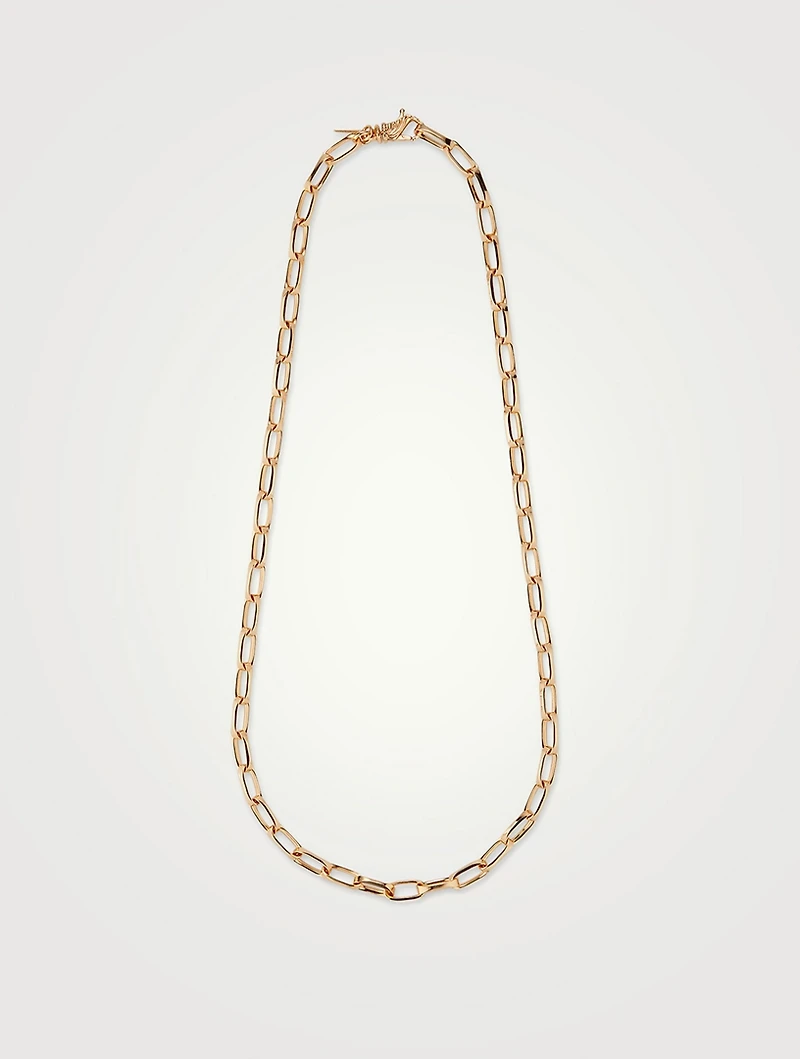 Gold Square Link Chain Necklace