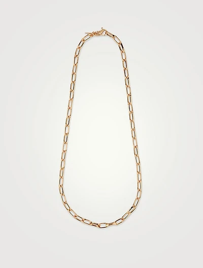 Gold Square Link Chain Necklace