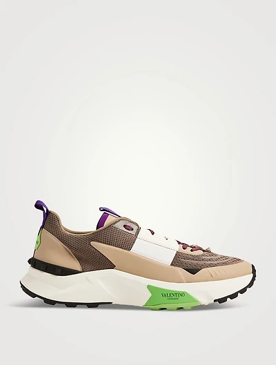 True Act Mesh And Rubberized Sneakers