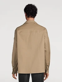 Stretch Cotton Canvas Shirt Jacket