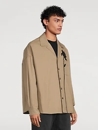 Stretch Cotton Canvas Shirt Jacket
