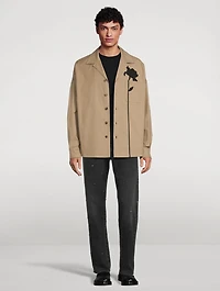 Stretch Cotton Canvas Shirt Jacket