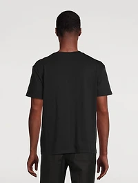 Cotton T-Shirt Flower Portrait Print