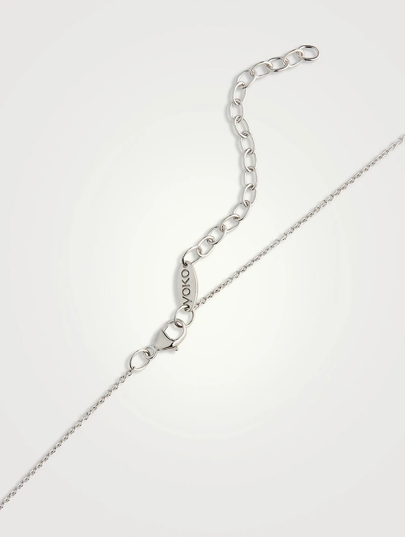18K White Gold Akoya Pearl And Diamond Necklace