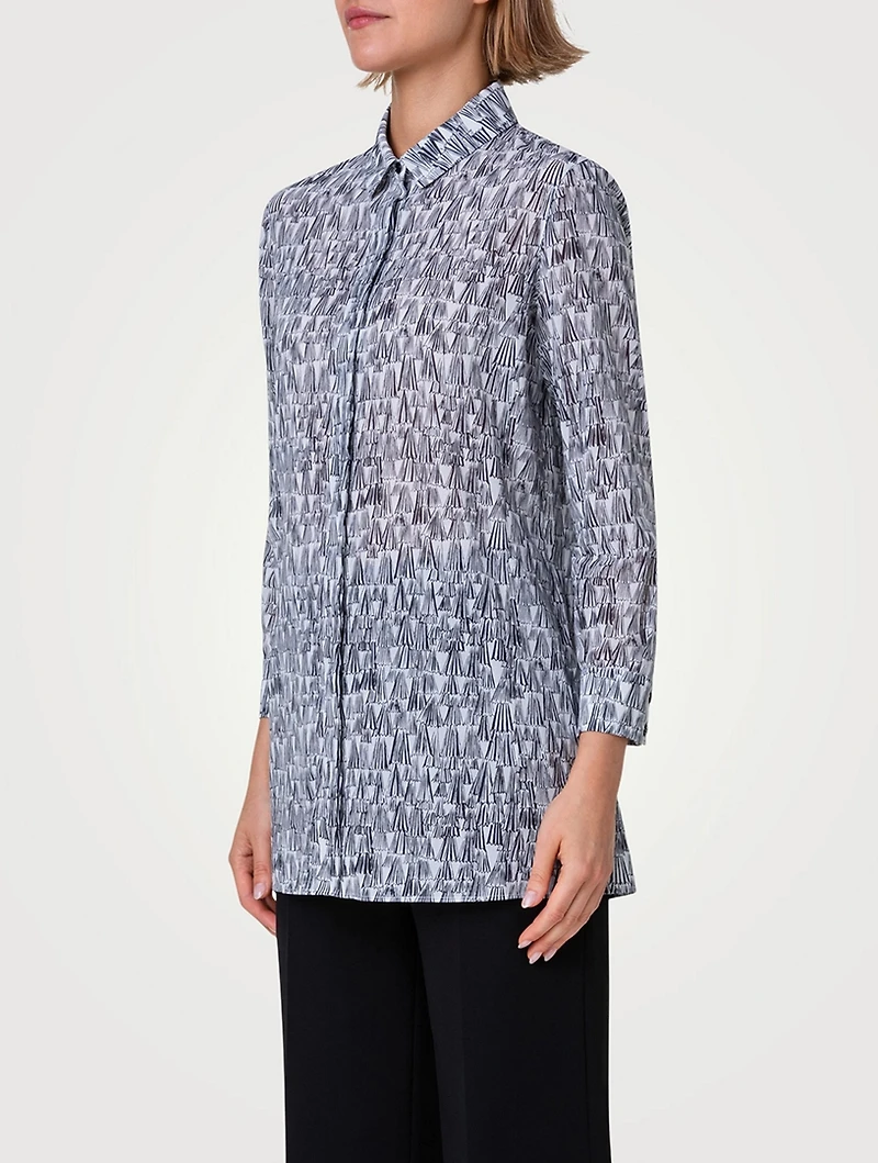 Poplin Shirt Lines Print