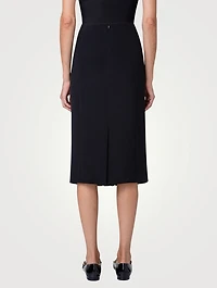 Anemone-Embroidered Pencil Skirt