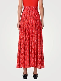 Cotton Voile Maxi Skirt Poppy Print