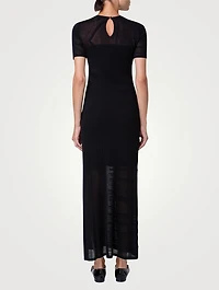 Lines Jacquard Silk Cotton Knit Dress
