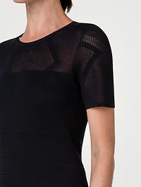 Lines Jacquard Silk Cotton Knit Dress