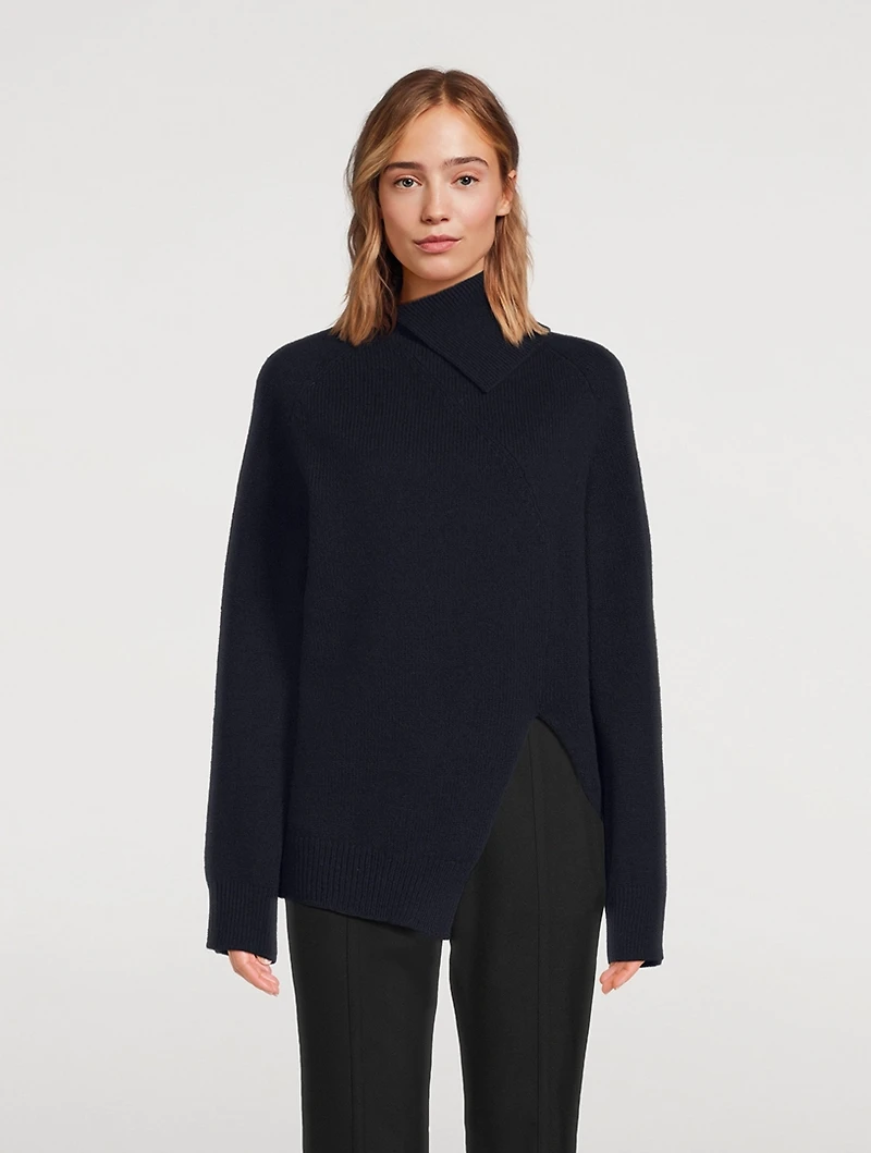 Asymmetric Wool And Cashmere Sweater