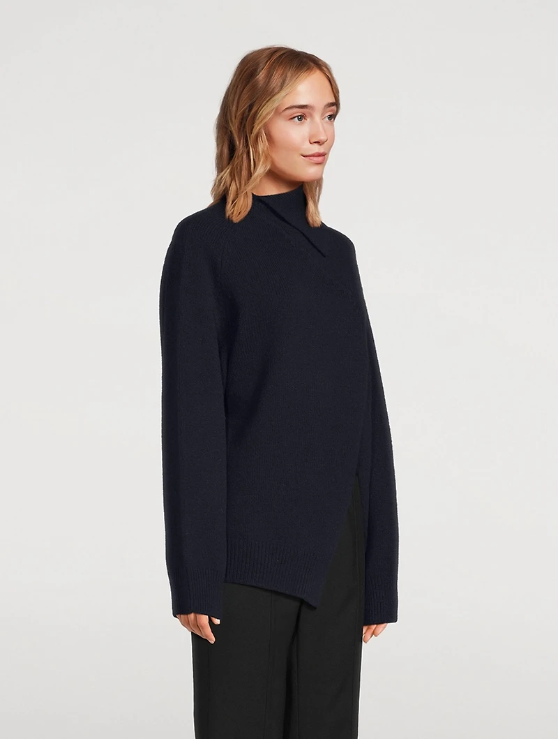 Asymmetric Wool And Cashmere Sweater