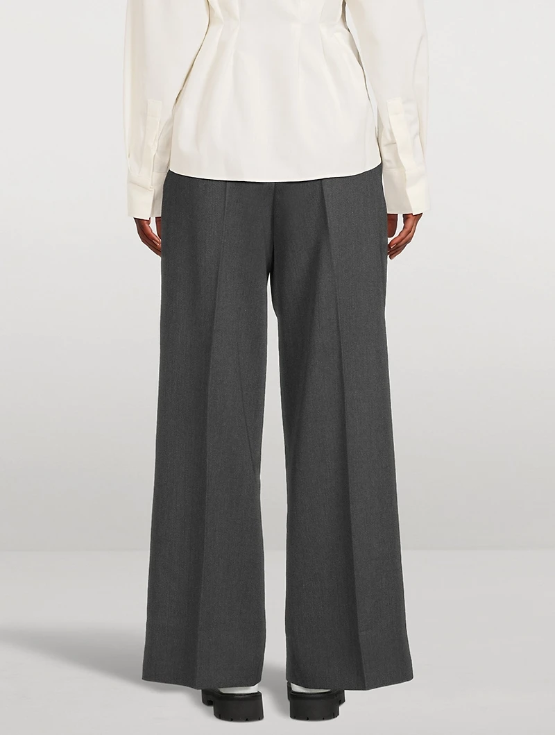 Wide-Leg Wool Trousers