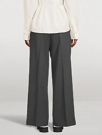 Wide-Leg Wool Trousers