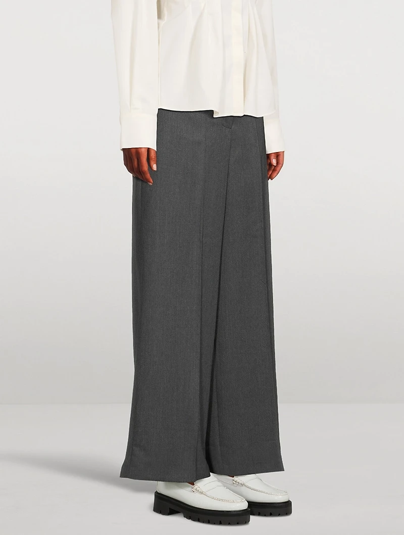 Wide-Leg Wool Trousers