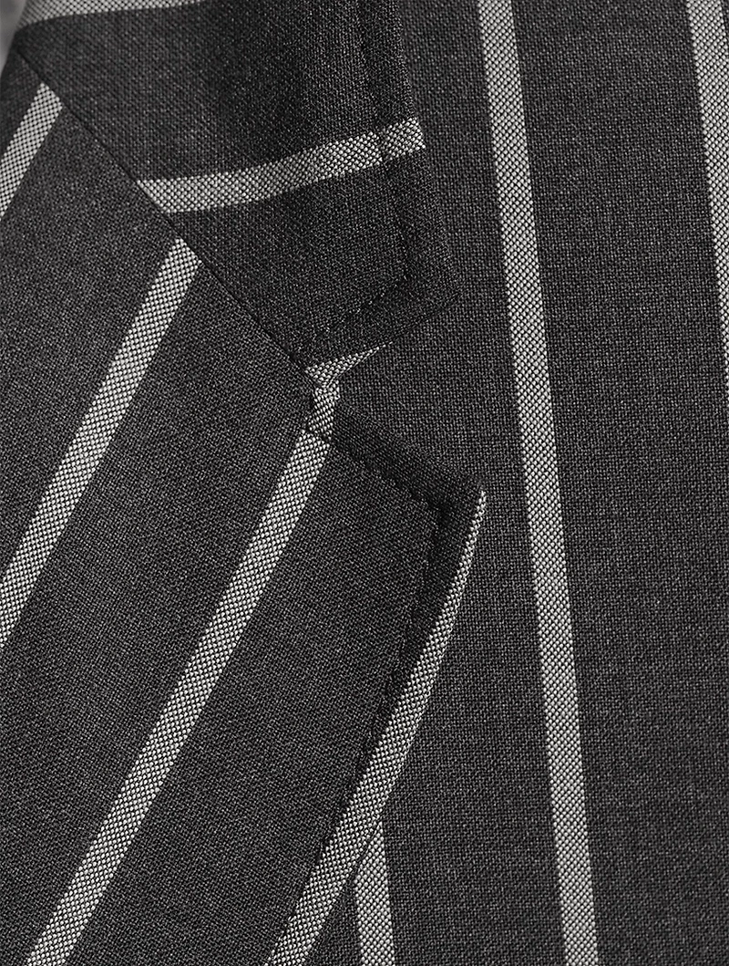 Wool Striped Blazer With Armbands