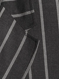 Wool Striped Blazer With Armbands