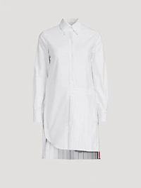 Poplin Mini Shirt Dress Striped Print