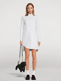Poplin Mini Shirt Dress Striped Print