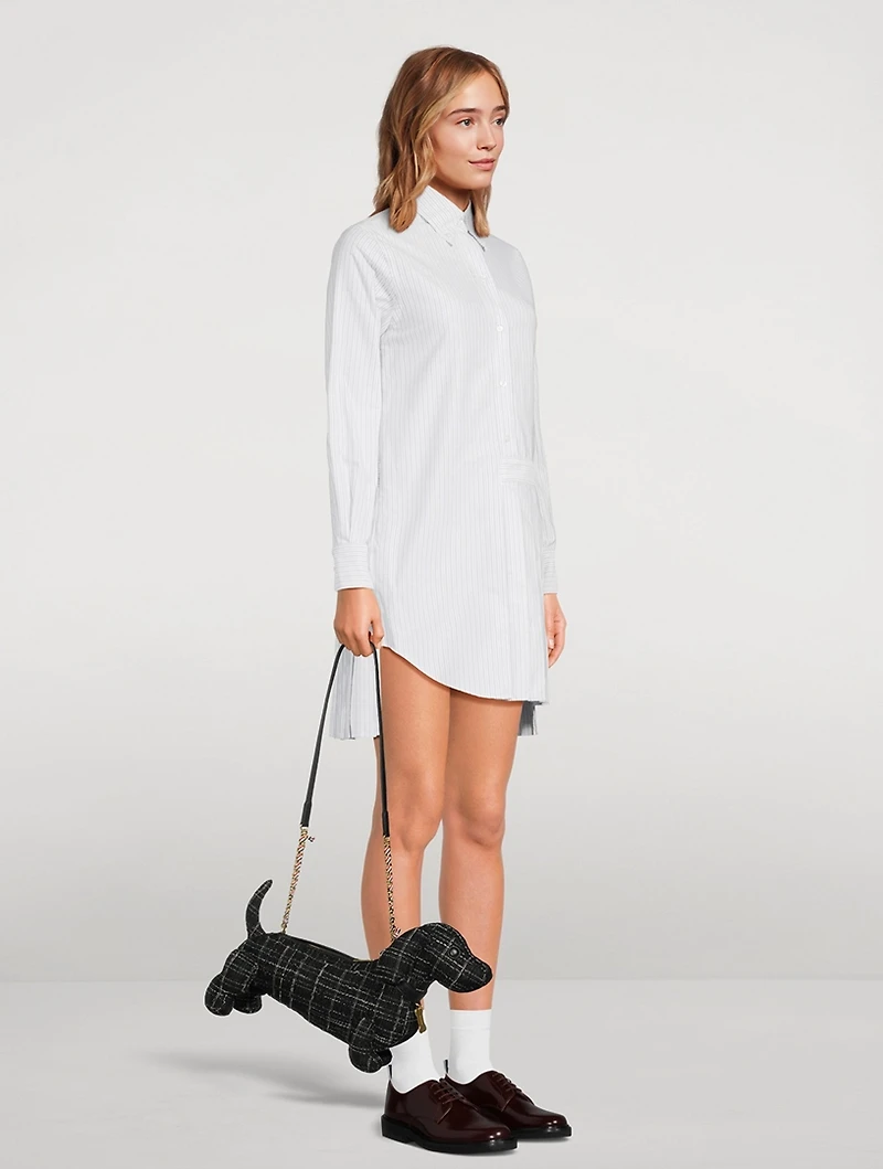 Poplin Mini Shirt Dress Striped Print