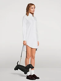 Poplin Mini Shirt Dress Striped Print