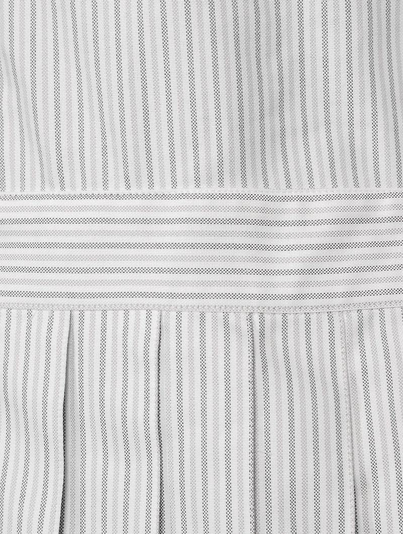 Poplin Mini Shirt Dress Striped Print