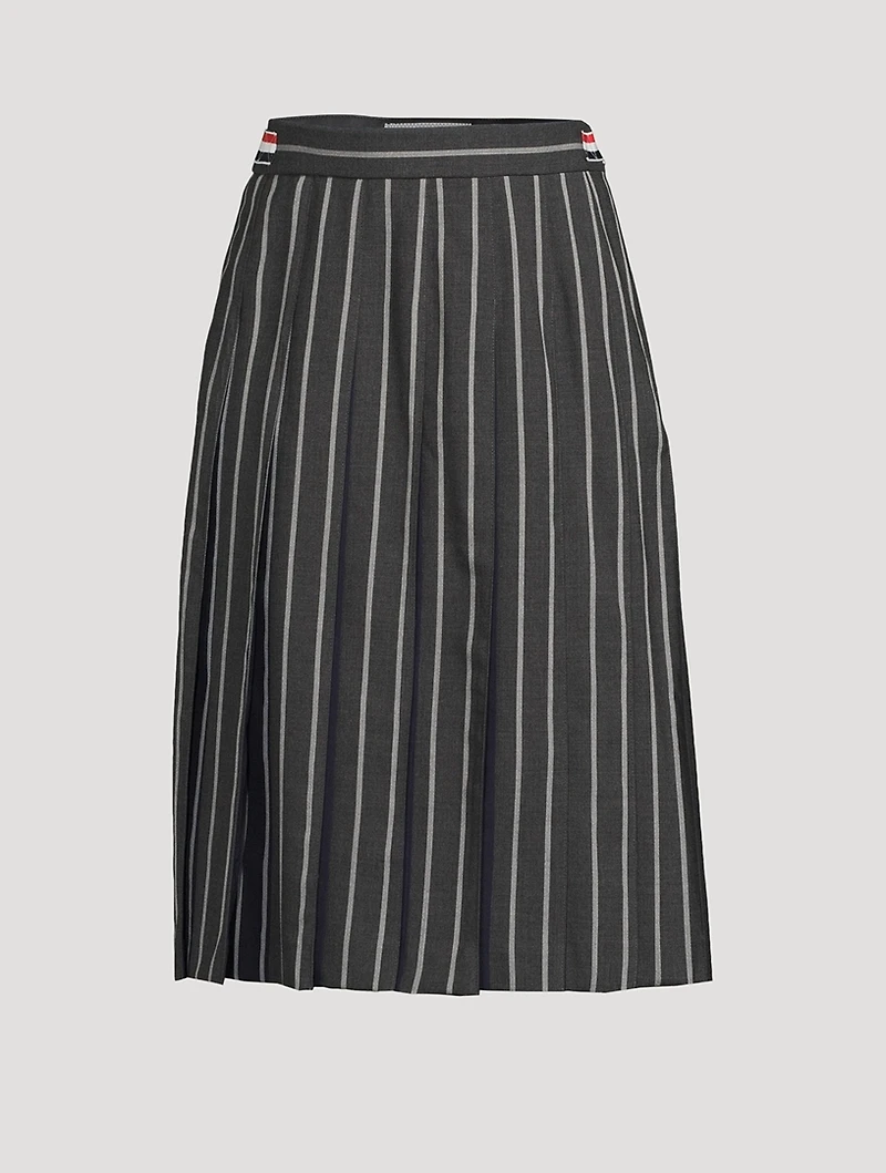 Wool Pleated Midi Skirt
