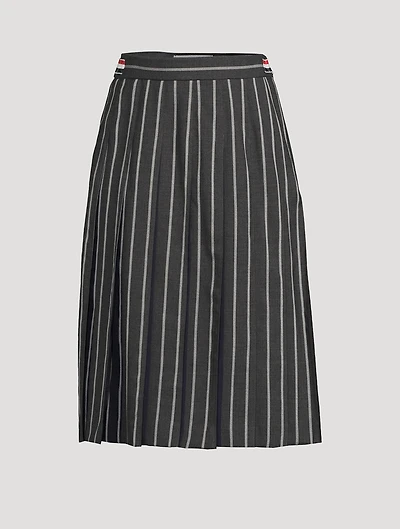 Wool Pleated Midi Skirt