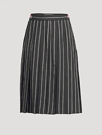 Wool Pleated Midi Skirt