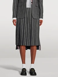 Wool Pleated Midi Skirt