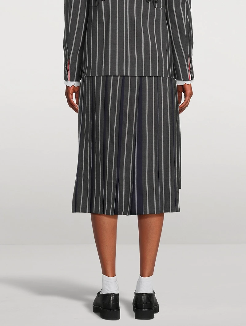 Wool Pleated Midi Skirt