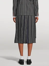 Wool Pleated Midi Skirt