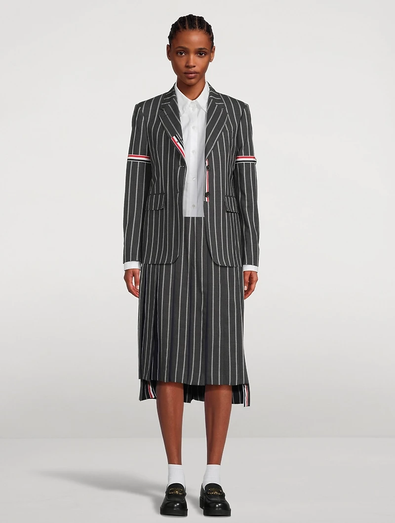 Wool Pleated Midi Skirt