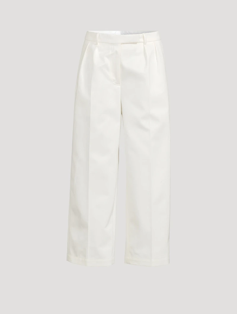 Cotton Cropped Relaxed Pants