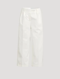Cotton Cropped Relaxed Pants