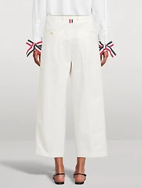 Cotton Cropped Relaxed Pants