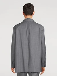 Wool Oversized Jacket Striped Print