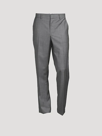Wool Relaxed-Fit Pants Striped Print