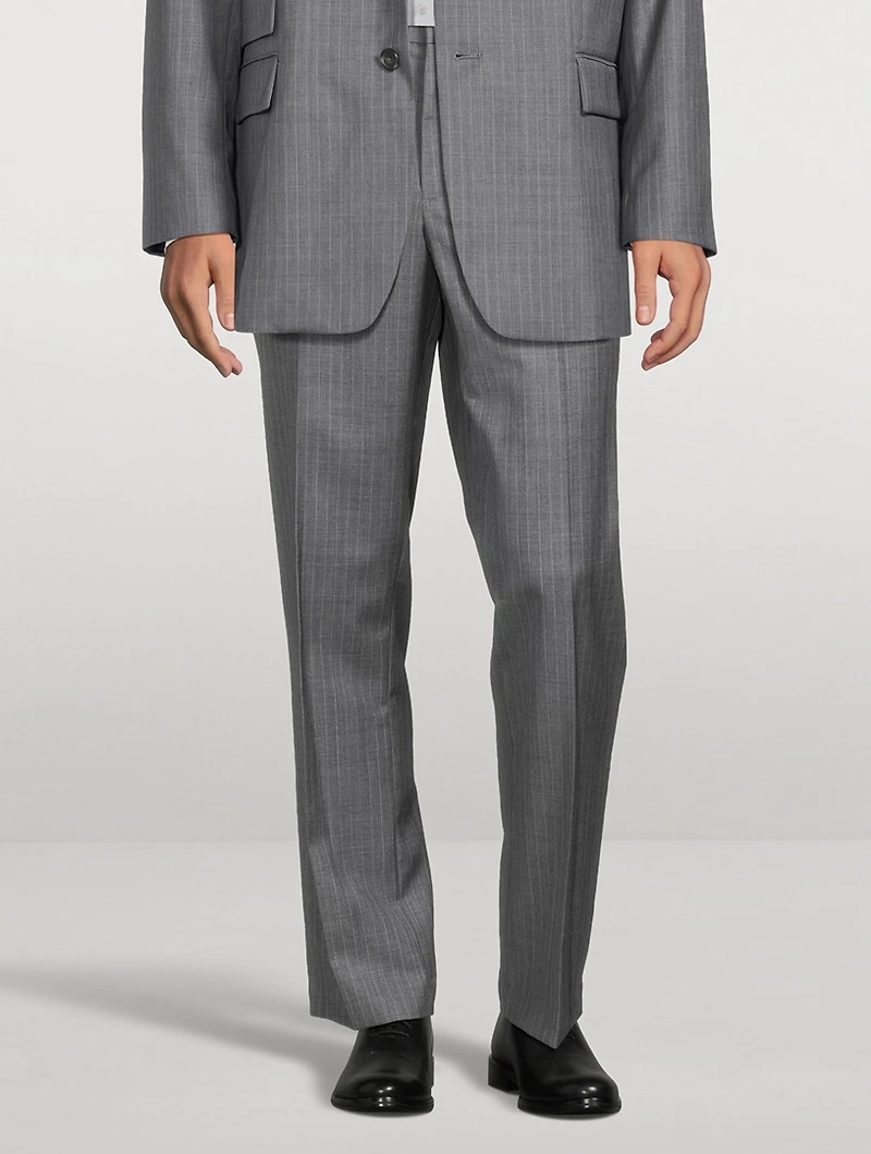Wool Relaxed-Fit Pants Striped Print
