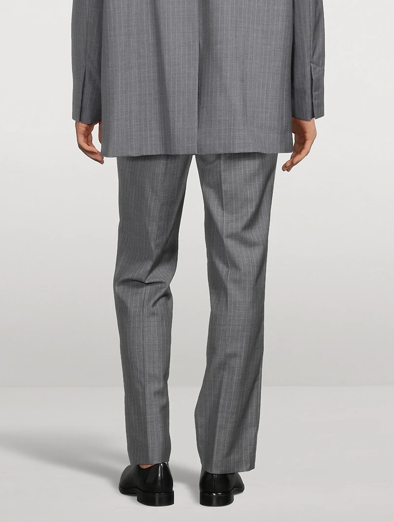 Wool Relaxed-Fit Pants Striped Print
