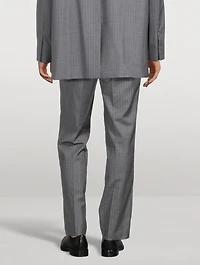 Wool Relaxed-Fit Pants Striped Print