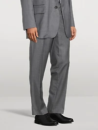 Wool Relaxed-Fit Pants Striped Print