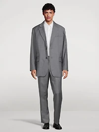 Wool Relaxed-Fit Pants Striped Print