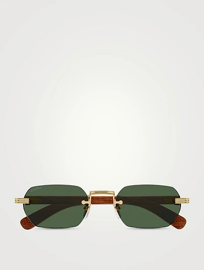 Première De Cartier Rectangular Sunglasses